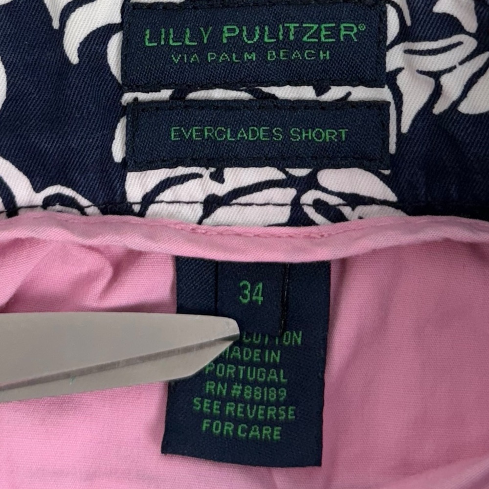 Lilly Pulitzer Mens 34 Everglades Shorts Via Palm Beach Blue White Casual Cotton - Picture 8 of 9